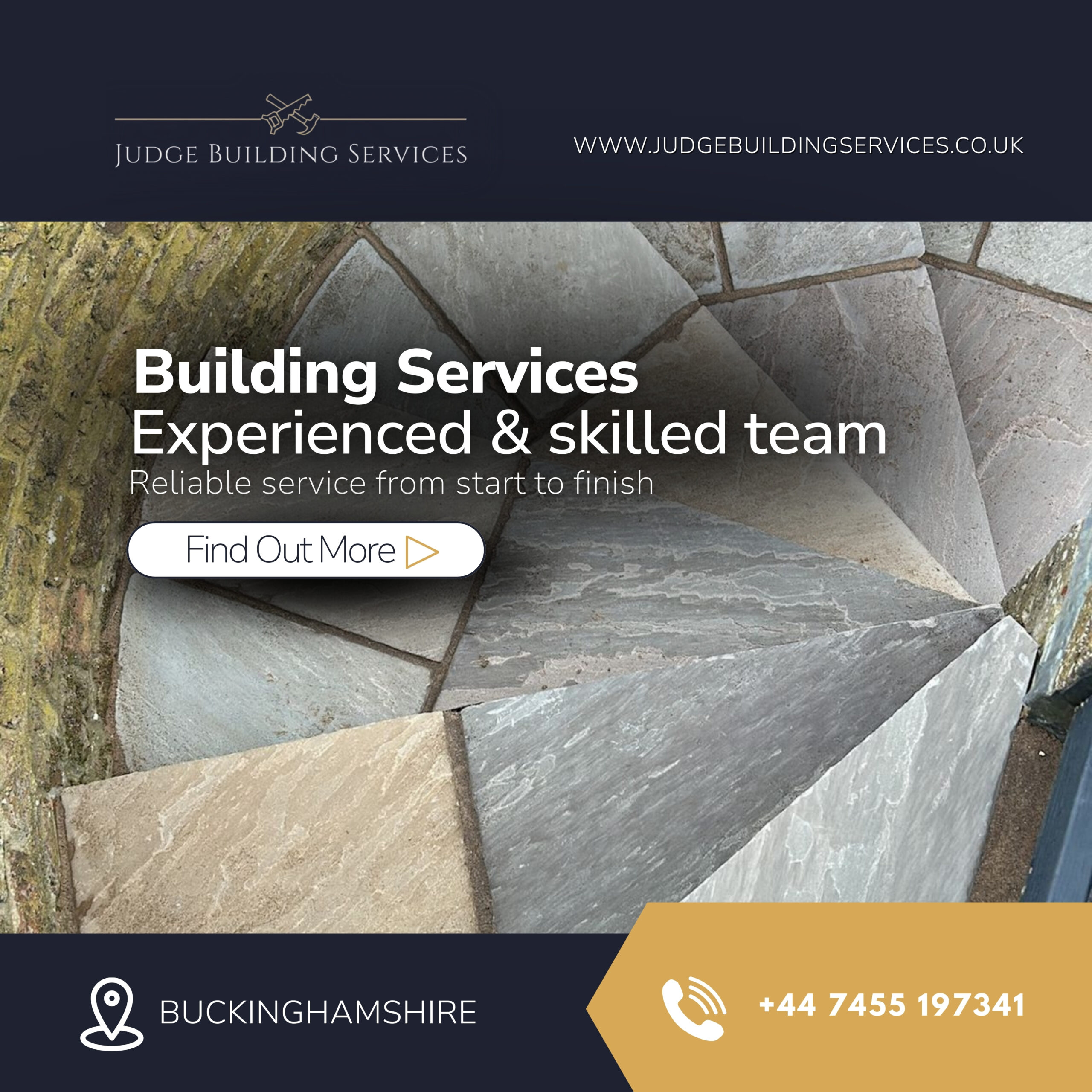 Landscape patio installation in a Buckinghamshire garden by Judge Building Services